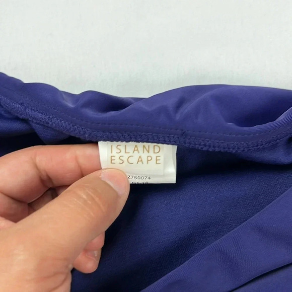 Island Escape New Women’s 12 Ruched Side Tie Skirted Swimsuit Bottom - Picture 3 of 11